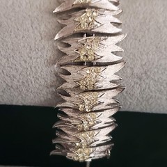 Vintage Signed Francois For Corocraft Silver Tone Retro Bracelet Rhinestones MCM