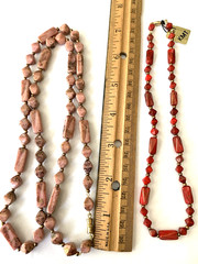 5 Vintage Glass Beaded Necklace Multi Colors Lot 60’s 70’s Old Store Stock