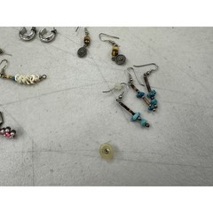 Vintage Estate Gold Silver Tone Clip On Hoop Stud Dangle Drop Earring Lot of 64