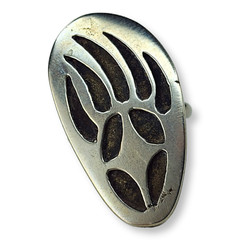 Vintage Nickel Silver Southwestern Bear Paw Ring Size 4.25