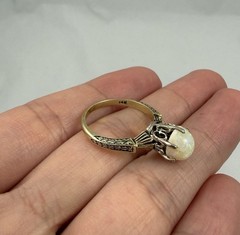 Art Deco Antique 14kt Yellow Gold Genuine Opal Ring Size 6 3.3 Grams