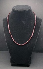 Natural Garnet Bead Necklace 4mm Red Stone Strand Choker Double Wrap Bracelet