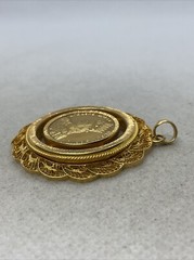 VINTAGE HANDMADE Solid 22K Yellow Gold DIKRAN THE GREAT of ARMENIA Charm Pendant