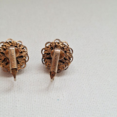 Vintage 1966 Sarah Coventry Signed Deep Burgundy Red Rhinestone Earrings