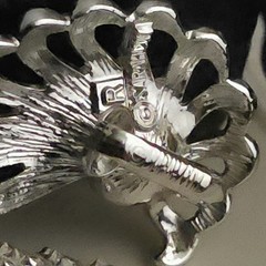 Vtg Rhinestone Leaf Wing Clip Earrings Climber Sara Coventry 60s Glam Silvertone