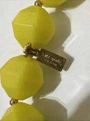Vintage Kate Spade Faceted Beaded Necklace 32” in Bright Yellow Cut To The Chase