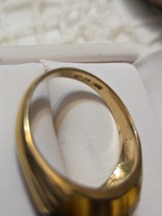 Vtg Signed Uncas Tiger’s Eye Ring 14K GE Gold Electroplate Sz 9 Boho Ring W66
