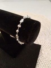 Vintage Signed Napier Silver Tone Clear Rhinestone Bracelet