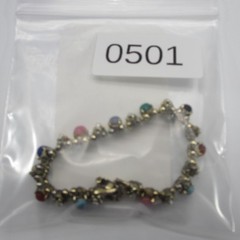 Vintage Egyptian Revival Bracelet Scarab Simulated Pearl CLASP METAL WEAR