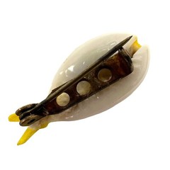 Vintage natural shell cartoon tropical fish ￼Brooch