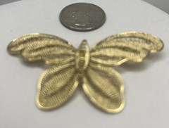 Vintage Butterfly Bug Filigree 2.5 inches GoldTone Fashion Brooch Pin ~Nice~