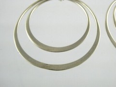 BR Banana Republic Sterling Silver Double Circle Hook Earrings 925 7.8g 2.25 In