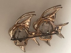 Coro Duette 1940s Vermeil Sterling Jelly Belly Angel Fish Brooch