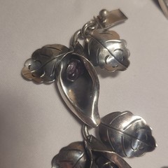 vintage PAR Taxco sterling silver (925) jewelry set with amethyst teardrops.