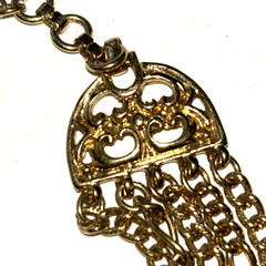 VINTAGE MONET GOLD TONE 5 STRAND NECKLACE 16″ to 18″ Adjustable Chains