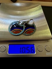925 Sterling Cloisonné Enamel Disc Hoop Earrings Shashi Double Sided 10.6g