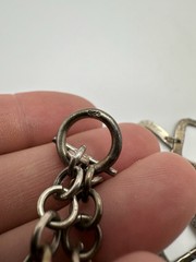 Heavy Vintage Sterling Silver Unique Chain Necklace 18” X 24mm JB23