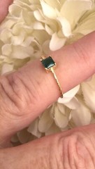 Vintage Jewellery Yellow Gold Twist Band Ring Emerald Antique Deco Jewelry