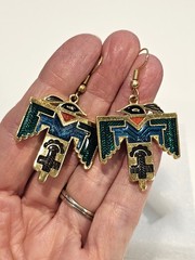Maack Thunderbird earrings multicolor signed