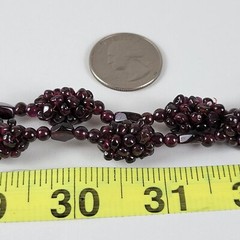 Vintage Garnet Cluster Beaded Necklace 32 In Continuous No Clasp