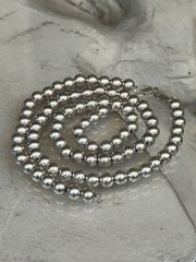 Vintage Sterling Silver Ball Beaded Necklace & Bracelet