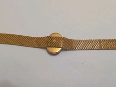 Vintage Gold Tone 15 Inch Mesh Choker Necklace With Cameo Signed Karu