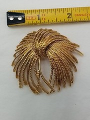 Vintage Monet gold toned Knotted Rope Large Statement Estate Pin Brooch Jewelry