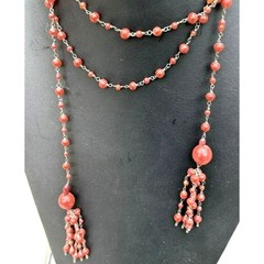 THREE VINTAGE ART GLASS FASHION NECKLACES FROM ESTATE SKY
