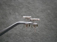 Star with Clear Crystals Vintage Sterling Silver Stud Post Earrings 2.7g