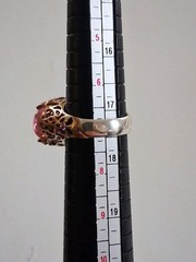 Pink Topaz CZ Statement Ring With Dangling Butterfly Charm 7 Sterling Silver