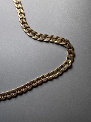 Vintage Curb Link Chain Necklace 23″ Stamped 14K Gold Tone Plated Shows Wear