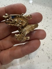Vintage Japanese Dragon Ring Signed 925/ Som’s TM Gold Tone Adjustable Ring