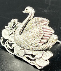 Vintage Silver Plated on Pewter Swan Brooch MASJ 98