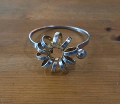 Vtg Anna Greta Eker Buzz Sterling Silver Floral Bracelet Norway 925
