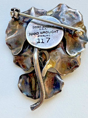 Georg Jensen USA Sterling Silver La Paglia? 2″Floral Pin Brooch #117