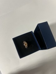 Vintage Orange Cubic Zirconia Ring Gold Plated Womens Size 5