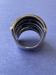 Vintage Signed BW .925 Sterling Silver & 14K Gold RARE Designer Ring