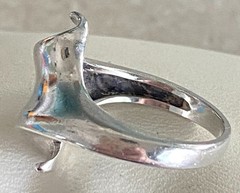Vtg Modernist Ring Wave Abstract Statement Sterling Silver 925 Artisan Unique 7
