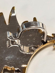 Vintage Signed BEST Silver & Gold Christmas Tree Holiday Pendant Pin / Brooch