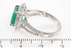 Art Deco Antique 3.80 Ct Natural Emerald Vintage Engagement Ring 925 Silver