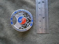 France Ski Test International II Vintage Silvertone Enamel Lapel Pin Badge 12.7g