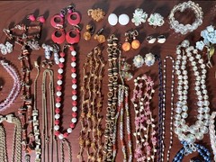 3lbs Misc Jewelry 1950-70s – 68 pieces – Necklaces, Rings, Pendants – Beautiful