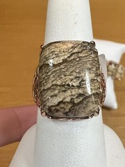 Jasper Signed JZ Tennis Bracelet And Ring Set Matching Rose Gold Tone Plated