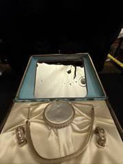 Vintage Rhinestone And Gold Mesh 3 Piece Jewelry Set With Original Box