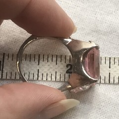 Vintage ESPO Sterling Silver Large Pink Cubic Zirconia Ring varied sizes