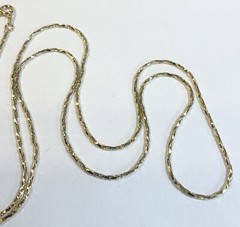 Vintage 1960s New Old Stock Yellow Gold Plate Long Pendant Chain Necklace 30”1mm