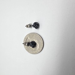 Dark Silver Tone Metal Love Knot Pierced Earrings Vintage