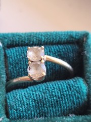 Vintage Antique Gold White Beryl ? Goshenite? Toi Moi Anniversary Gold Ring
