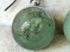 RARE Elegant Nephritis stone Vintage Jewelry Earrings