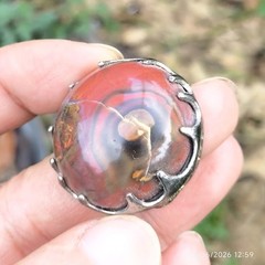 vintage ring agate fire blood stone rare antique gemstone indonesia dukun big